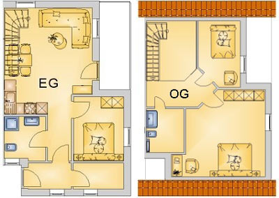 Typ A 71qm mit 3 Schlafzimmer